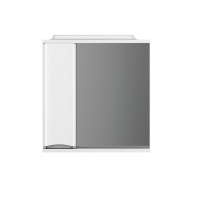 картинка N 1 к AM.PM Like, зеркало, частично-зеркальный шкаф, 80 см, с подсветкой, левый, белый, глянец 