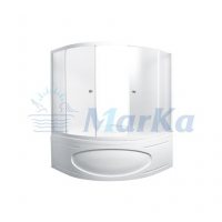 Шторка для ванны 1MarKa Afrodita 140*140 MW белый профиль