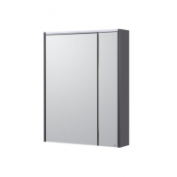 картинка N 1 к Roca   Ronda 60 Зеркальный шкаф белый глянец/серый матовый,подсветка, стекл,полоч/64,5*19*83